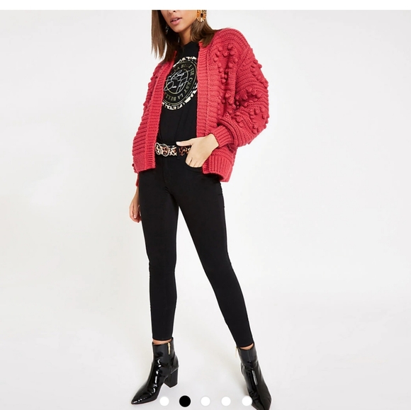 River Island heart bobble cardigan